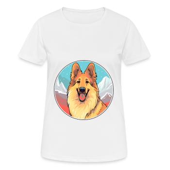 Belgian Tervuren Dog Breed Cartoon Kawaii Watercol - Women's Breathable T-Shirt - white - Front - AI Model Female 172 dark (172cm)