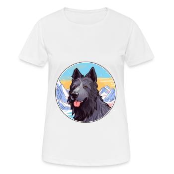 Chien de berger belge race de chien Cartoon Kawaii Watercol - T-shirt respirant Femme - blanc - Devant - AI Model Female 172 dark (172cm)
