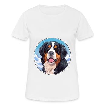Bernese Mountain Dog Breed Cartoon Kawaii Watercol - Women's Breathable T-Shirt - white - Front - AI Model Female 172 dark (172cm)
