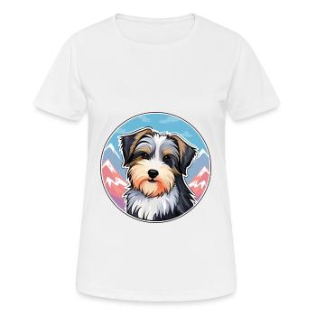 Biewer Terrier Dog Breed Cartoon Kawaii Watercolor - Women's Breathable T-Shirt - white - Front - AI Model Female 172 dark (172cm)