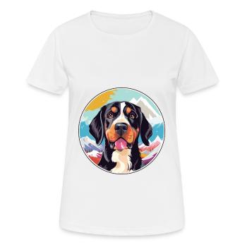 Braque Francais Race de chien Cartoon Kawaii Watercolo - T-shirt respirant Femme - blanc - Devant - AI Model Female 172 dark (172cm)