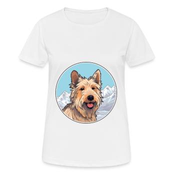 Berger Picard Hunderasse Cartoon Kawaii Aquarell - Frauen T-Shirt atmungsaktiv - Weiß - Vorne - AI Model Female 172 dark (172cm)