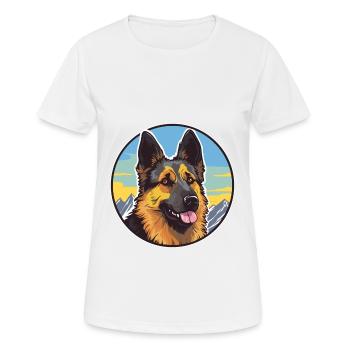 Belgische Laekenois-Hunderasse Karikatur Kawaii Waterco - Frauen T-Shirt atmungsaktiv - Weiß - Vorne - AI Model Female 172 dark (172cm)