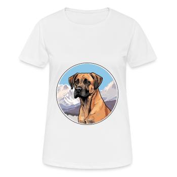 Bouche noire Cur chien race dessin animé kawaii Watercolo - T-shirt respirant Femme - blanc - Devant - AI Model Female 172 dark (172cm)