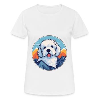 Bolognaise chien race Cartoon Kawaii aquarelle - T-shirt respirant Femme - blanc - Devant - AI Model Female 172 dark (172cm)