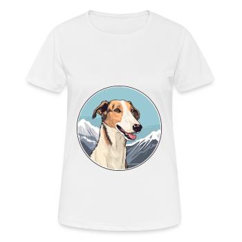 Borzoi Dog Breed Cartoon Kawaii Watercolor - Women's Breathable T-Shirt - white - Front - AI Model Female 172 dark (172cm)