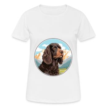 Boykin Épagneul chien race dessin animé Kawaii aquarelle - T-shirt respirant Femme - blanc - Devant - AI Model Female 172 dark (172cm)