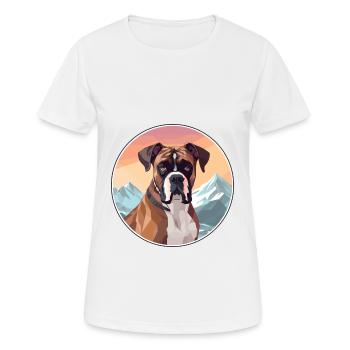 Bull Boxer chien race dessin animé Kawaii aquarelle - T-shirt respirant Femme - blanc - Devant - AI Model Female 172 dark (172cm)