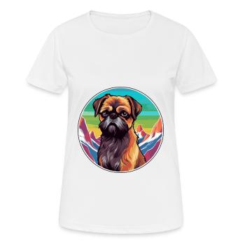 Griffon de Bruxelles race de chien Cartoon Kawaii Watercol - T-shirt respirant Femme - blanc - Devant - AI Model Female 172 dark (172cm)