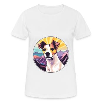 Terrier brésilien race de chien dessin animé kawaii Waterco - T-shirt respirant Femme - blanc - Devant - AI Model Female 172 dark (172cm)