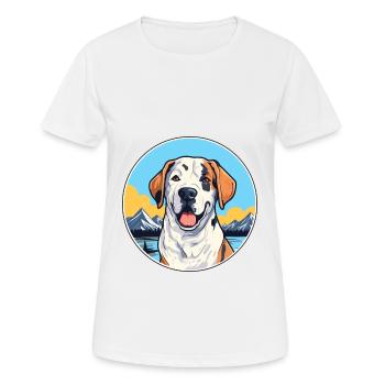 Broholmer Hunderasse Karikatur Kawaii Aquarell - Frauen T-Shirt atmungsaktiv - Weiß - Vorne - AI Model Female 172 dark (172cm)
