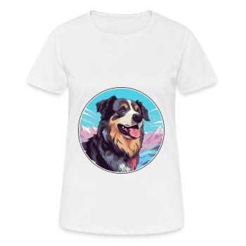 Bucovine Chien de berger race Cartoon Kawaii Waterco - T-shirt respirant Femme - blanc - Devant - AI Model Female 172 dark (172cm)