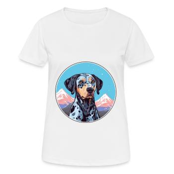 Catahoula Leopard Hund Rasse Cartoon Kawaii Waterco - Frauen T-Shirt atmungsaktiv - Weiß - Vorne - AI Model Female 172 dark (172cm)