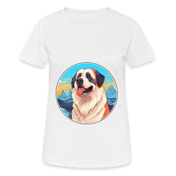 Caucasian Ovcharka Dog Breed Cartoon Kawaii Waterc - Women's Breathable T-Shirt - white - Front - AI Model Female 172 dark (172cm)