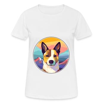 Canaan chien race dessin animé Kawaii aquarelle - T-shirt respirant Femme - blanc - Devant - AI Model Female 172 dark (172cm)