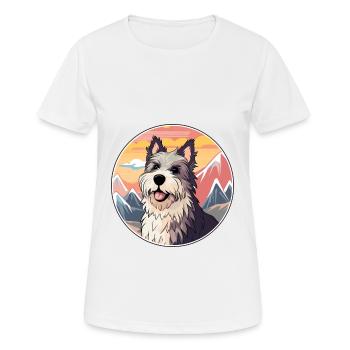Chien Français Dog Breed Cartoon Kawaii Aquarelle - T-shirt respirant Femme - blanc - Devant - AI Model Female 172 dark (172cm)