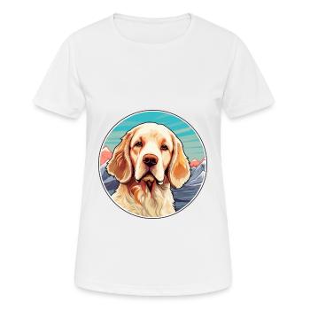 Clumber Spaniel Hund Rasse Cartoon Kawaii Watercolo - Frauen T-Shirt atmungsaktiv - Weiß - Vorne - AI Model Female 172 dark (172cm)
