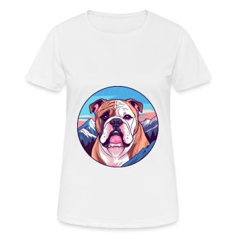 Bulldogge Hund Rasse Cartoon Kawaii Aquarell - Frauen T-Shirt atmungsaktiv - Weiß - Vorne - AI Model Female 172 dark (172cm)