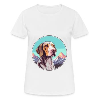 Burgos Pointer chien race dessin animé Kawaii aquarelle - T-shirt respirant Femme - blanc - Devant - AI Model Female 172 dark (172cm)