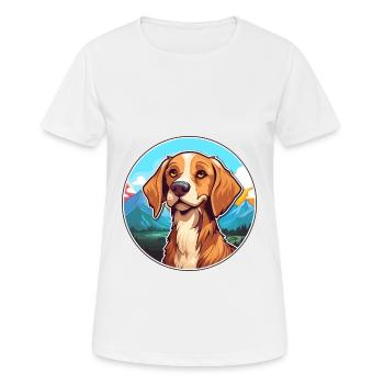 Cesky Fousek Hunderasse Cartoon Kawaii Aquarell - Frauen T-Shirt atmungsaktiv - Weiß - Vorne - AI Model Female 172 dark (172cm)