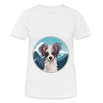 Chien chinois à crête race Cartoon Kawaii Watercolo - T-shirt respirant Femme - blanc - Devant - AI Model Female 172 dark (172cm)