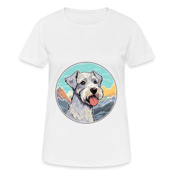 Cesky Terrier Hunderasse Cartoon Kawaii Aquarell - Frauen T-Shirt atmungsaktiv - Weiß - Vorne - AI Model Female 172 dark (172cm)