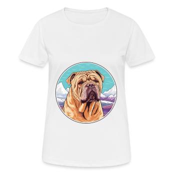 Chinois Shar Pei chien race dessin animé kawaii watercol - T-shirt respirant Femme - blanc - Devant - AI Model Female 172 dark (172cm)