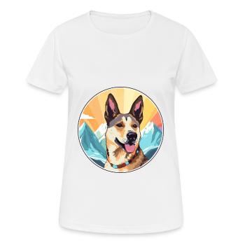 Tchécoslovaque Vlcak Chien Race Cartoon Kawaii Wat - T-shirt respirant Femme - blanc - Devant - AI Model Female 172 dark (172cm)