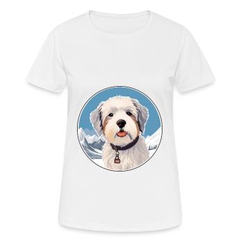 Dandie Dinmont Terrier Dog Breed Cartoon Kawaii Wa - Women's Breathable T-Shirt - white - Front - AI Model Female 172 dark (172cm)
