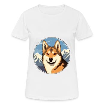 Dingo Hunderasse Karikatur Kawaii Aquarell - Frauen T-Shirt atmungsaktiv - Weiß - Vorne - AI Model Female 172 dark (172cm)