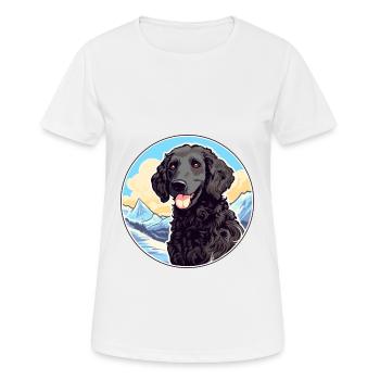 Curly Coated Retriever Dog Breed Cartoon Kawaii Wa - Women's Breathable T-Shirt - white - Front - AI Model Female 172 dark (172cm)