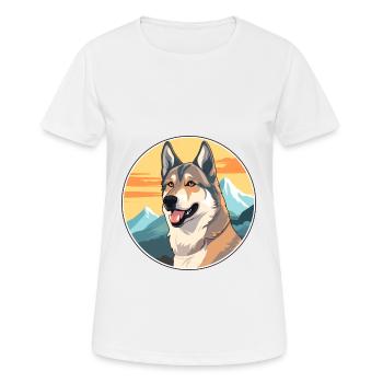 Tschechoslowakischer Wolfshund Hunderasse Karikatur Kawaii W - Frauen T-Shirt atmungsaktiv - Weiß - Vorne - AI Model Female 172 dark (172cm)