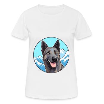 Dutch Shepherd Dog Breed Cartoon Kawaii Watercolor - Women's Breathable T-Shirt - white - Front - AI Model Female 172 dark (172cm)