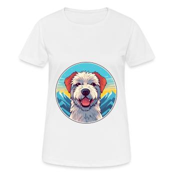 Holländische Smoushond-Hunderassen-Karikatur Kawaii Watercolo - Frauen T-Shirt atmungsaktiv - Weiß - Vorne - AI Model Female 172 dark (172cm)