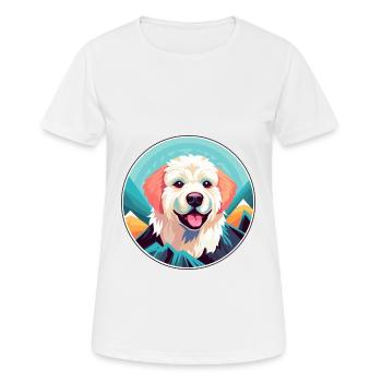 Niedliche Hunderasse Cartoon Kawaii Aquarell - Frauen T-Shirt atmungsaktiv - Weiß - Vorne - AI Model Female 172 dark (172cm)