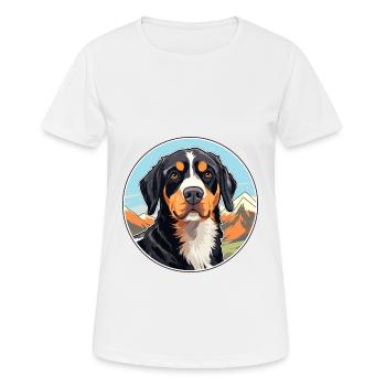 Entlebucher Mountain Dog Breed Cartoon Kawaii Wate - Women's Breathable T-Shirt - white - Front - AI Model Female 172 dark (172cm)