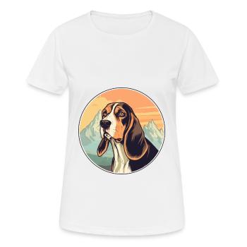 Estnischer Jagdhund Rasse Cartoon Kawaii Aquarell - Frauen T-Shirt atmungsaktiv - Weiß - Vorne - AI Model Female 172 dark (172cm)