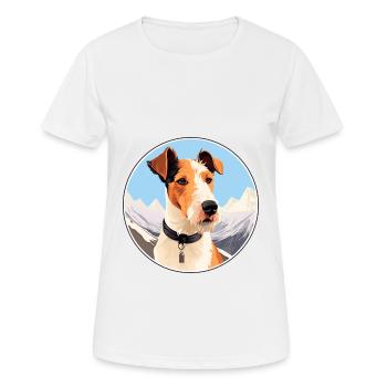 Foxterrier Glatte Hunderasse Cartoon Kawaii Waterc - Frauen T-Shirt atmungsaktiv - Weiß - Vorne - AI Model Female 172 dark (172cm)