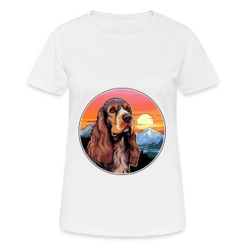 Anglais Cocker Épagneul chien race Cartoon Kawaii Wa - T-shirt respirant Femme - blanc - Devant - AI Model Female 172 dark (172cm)