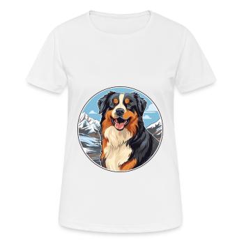 English Shepherd Dog Breed Cartoon Kawaii Watercol - Women's Breathable T-Shirt - white - Front - AI Model Female 172 dark (172cm)