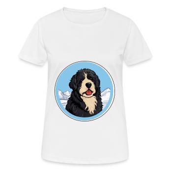 Friesische Wasserhundrasse Karikatur Kawaii Aquarell - Frauen T-Shirt atmungsaktiv - Weiß - Vorne - AI Model Female 172 dark (172cm)