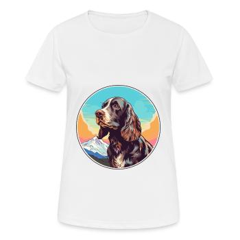 Field Spaniel Hunderasse Cartoon Kawaii Aquarell - Frauen T-Shirt atmungsaktiv - Weiß - Vorne - AI Model Female 172 dark (172cm)