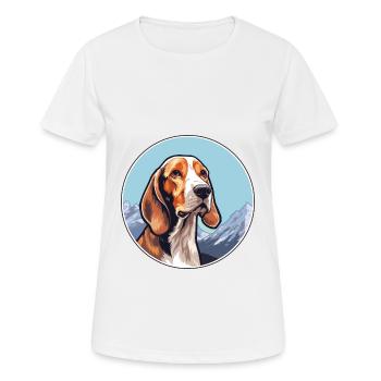 Finnish Hound Dog Breed Cartoon Kawaii Watercolor - Women's Breathable T-Shirt - white - Front - AI Model Female 172 dark (172cm)