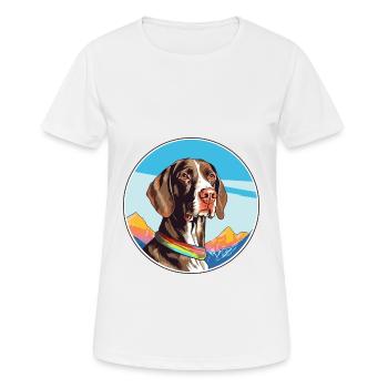French Gascony Pointer Dog Breed Cartoon Kawaii Wa - Women's Breathable T-Shirt - white - Front - AI Model Female 172 dark (172cm)