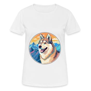 Ostsibirische Laika-Hunderasse Karikatur Kawaii-Wasser - Frauen T-Shirt atmungsaktiv - Weiß - Vorne - AI Model Female 172 dark (172cm)