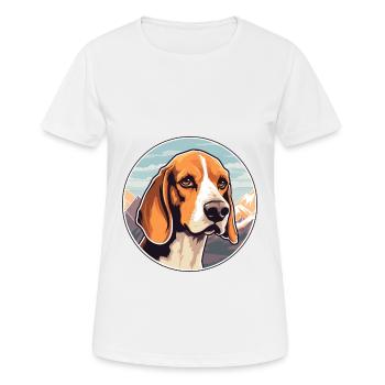 Foxhound anglais chien race Cartoon Kawaii Watercol - T-shirt respirant Femme - blanc - Devant - AI Model Female 172 dark (172cm)