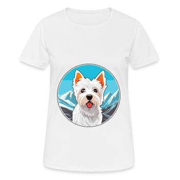 Anglais Terrier Blanc Chien Race Cartoon Kawaii Wat - T-shirt respirant Femme - blanc - Devant - AI Model Female 172 dark (172cm)