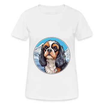 Anglais Jouet Épagneul Chien Race Cartoon Kawaii Eau - T-shirt respirant Femme - blanc - Devant - AI Model Female 172 dark (172cm)