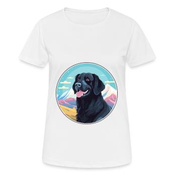 Plat enduit Retriever chien race dessin animé Kawaii Wat - T-shirt respirant Femme - blanc - Devant - AI Model Female 172 dark (172cm)