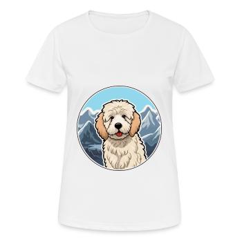 Allemand Sheeppoodle chien race Cartoon Kawaii Waterc - T-shirt respirant Femme - blanc - Devant - AI Model Female 172 dark (172cm)